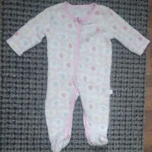 Cozy And Fuzzy Pink and White Elephant Kids One Piece